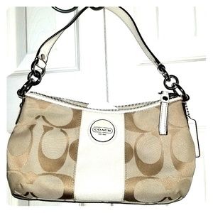 Tan coach shoulder bag